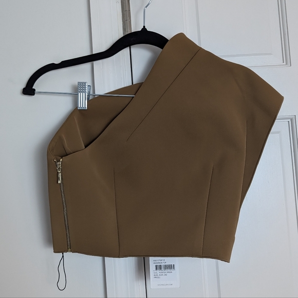 NWT ACLER Anderson Top in Hunter Green | One Shoulder | US Women's Size 2 - Picture 8 of 8